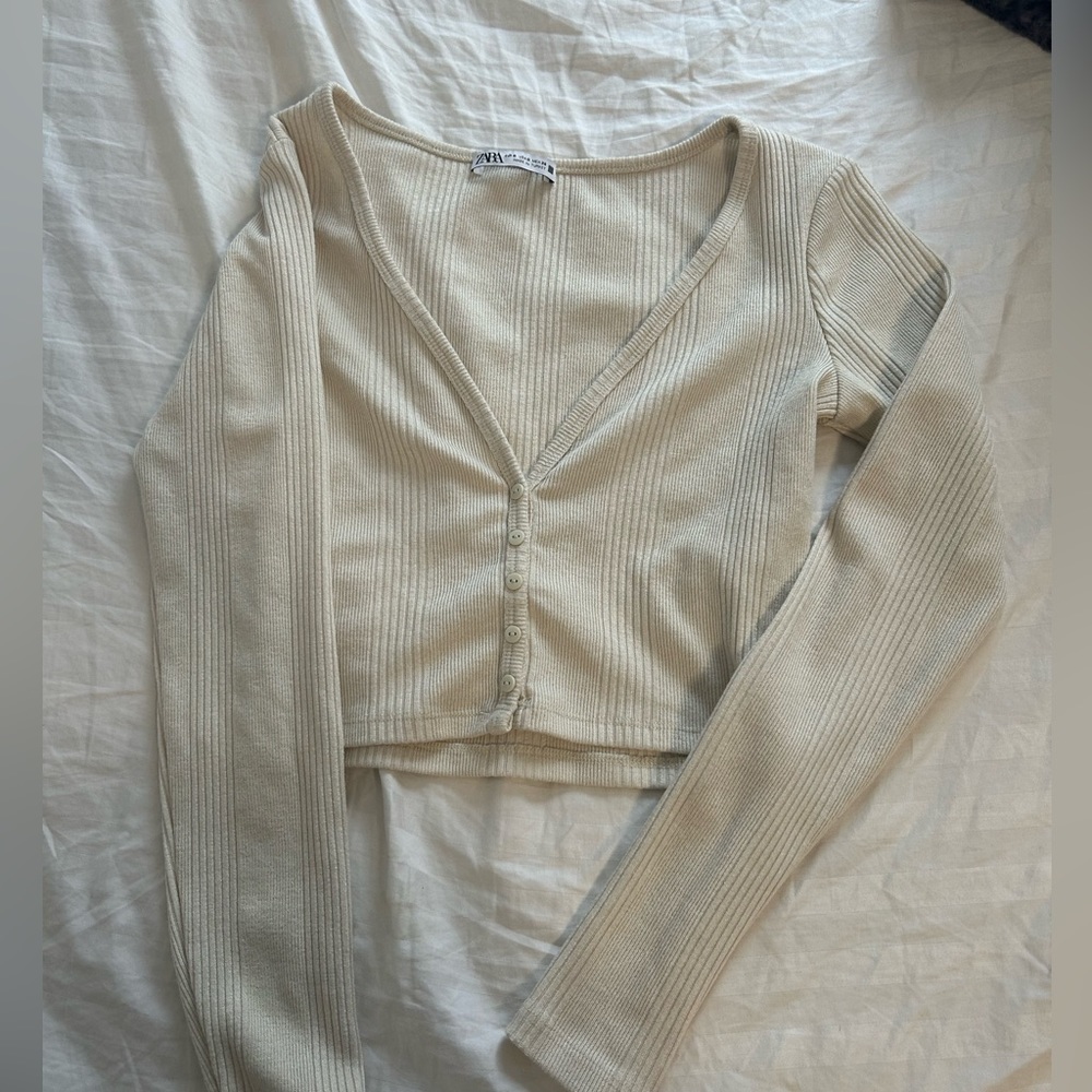 Zara Cropped Cardigan Sweater